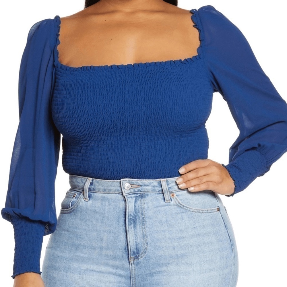 Reformation Pinto Top Caspian Blue Size 2X